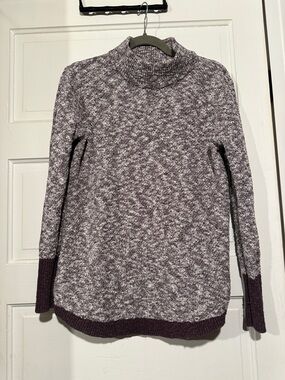 L.L. Bean Plum Heather Marled Turtleneck Sweater